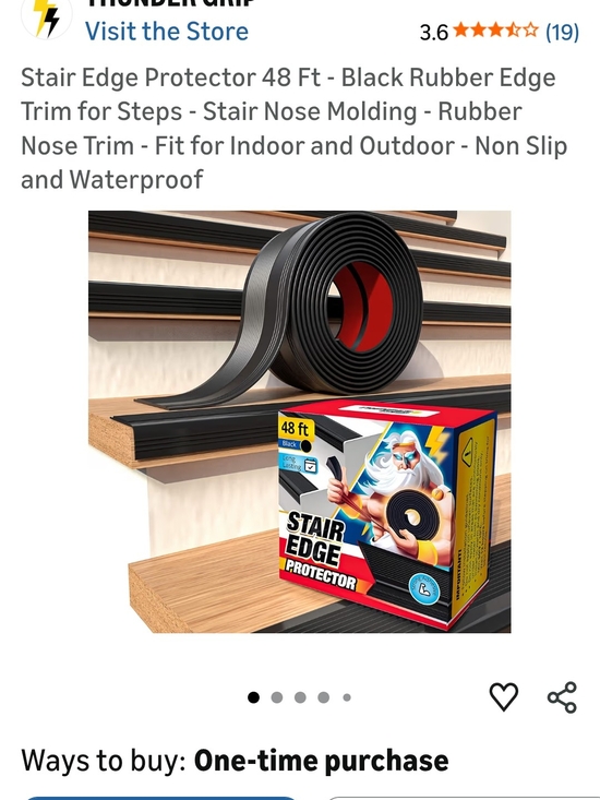 Other - Thunder Grip Black Stair Edge Protector Rubber Trim